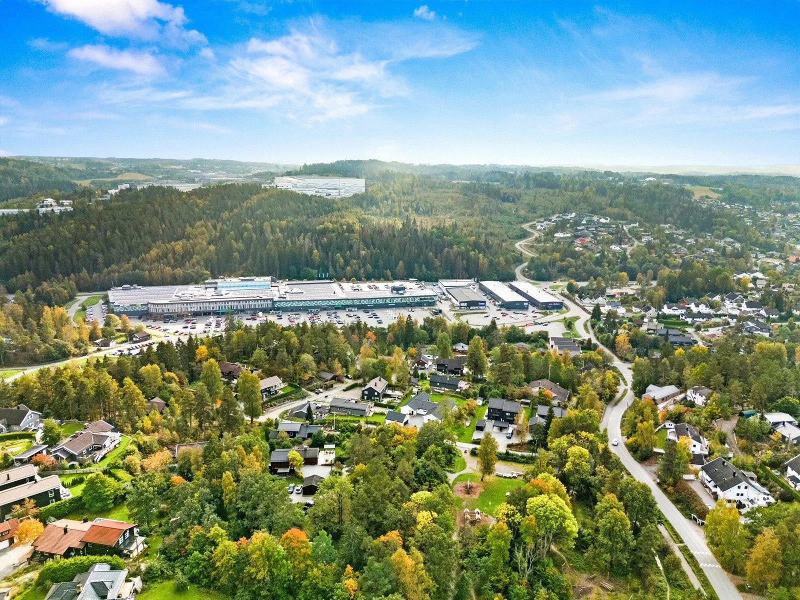 Boligområdet sett fra luften, Tomannsbolig Vinterbro, Vinterbro